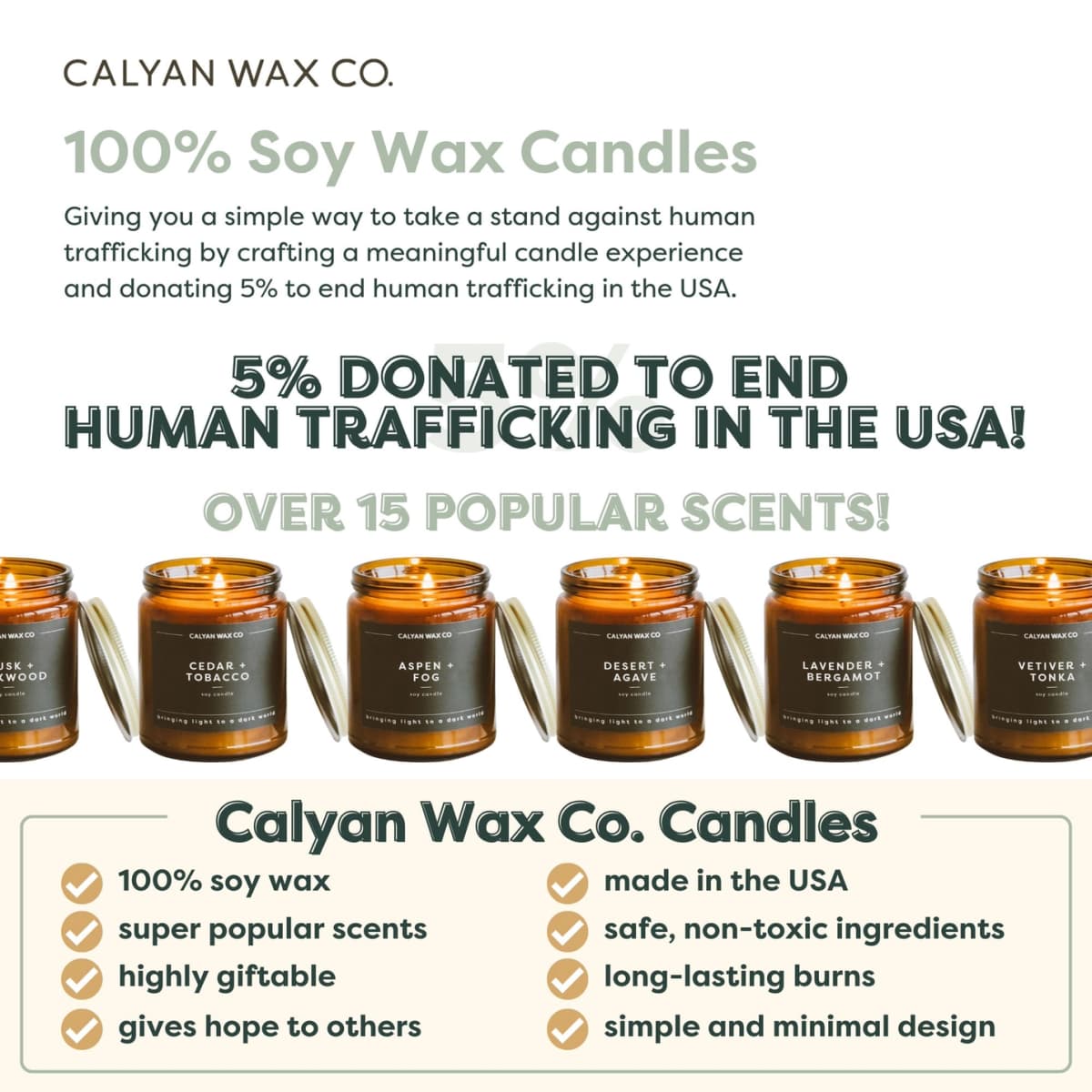 Calyan Wax Co. supports survivors of human trafficking