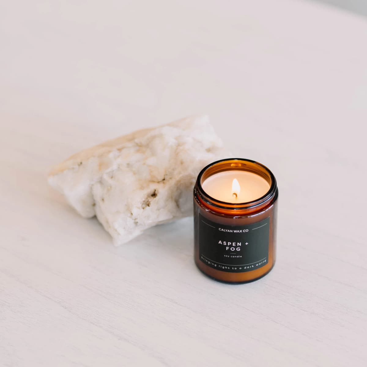Aspen + Fog Amber Jar Soy Candle
