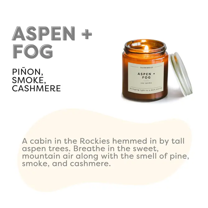 Aspen + Fog Mini Amber Jar Soy Candle