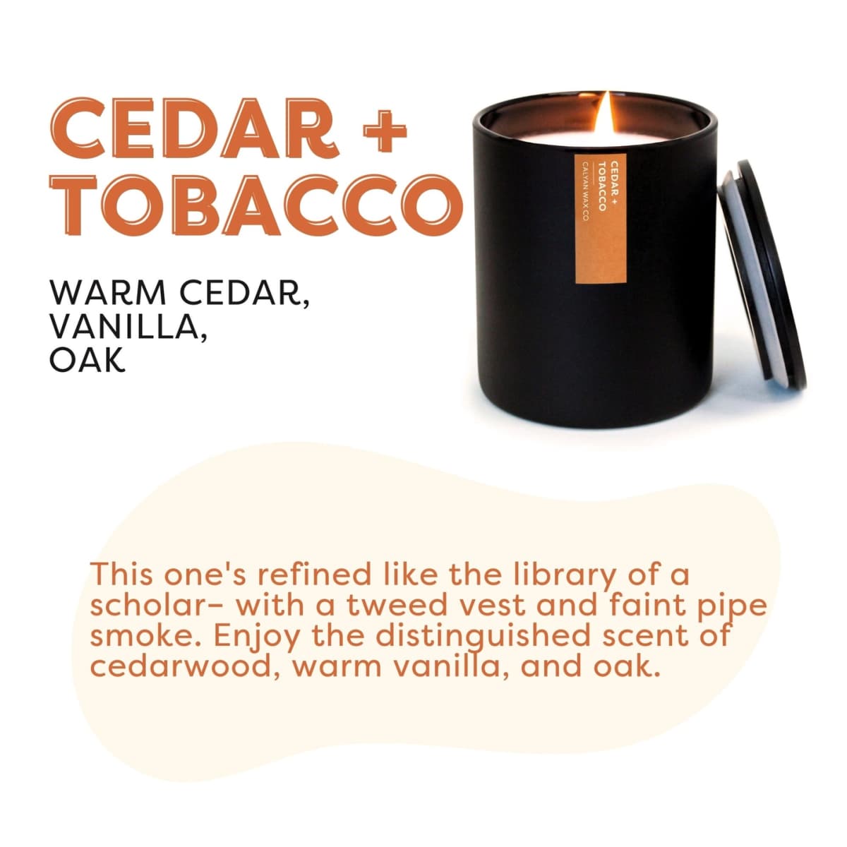 Cedar + Tobacco Matte Black Tumbler Soy Candle