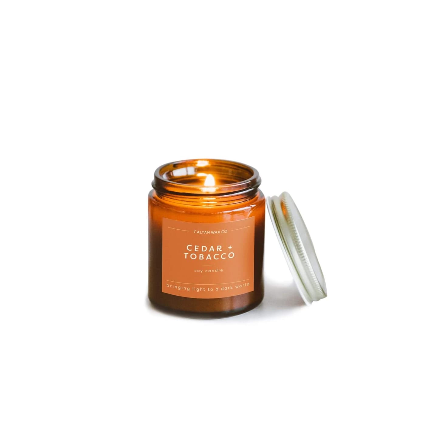 Cedar + Tobacco Mini Amber Jar Soy Candle