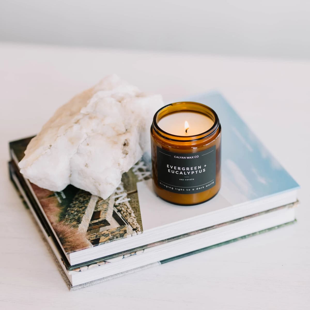 Evergreen + Eucalyptus Amber Jar Soy Candle