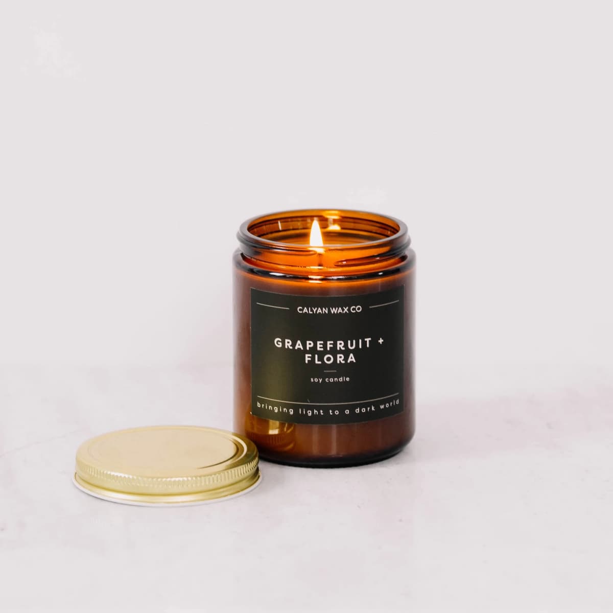 Grapefruit + Flora Amber Jar Soy Candle