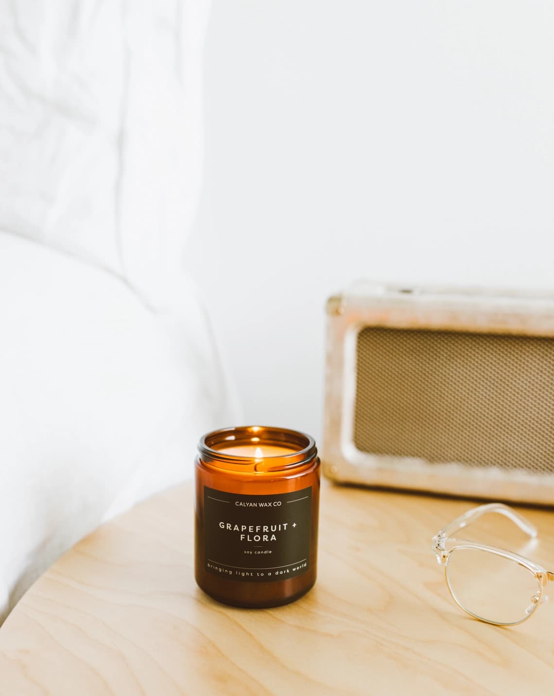 Grapefruit + Flora Amber Jar Soy Candle