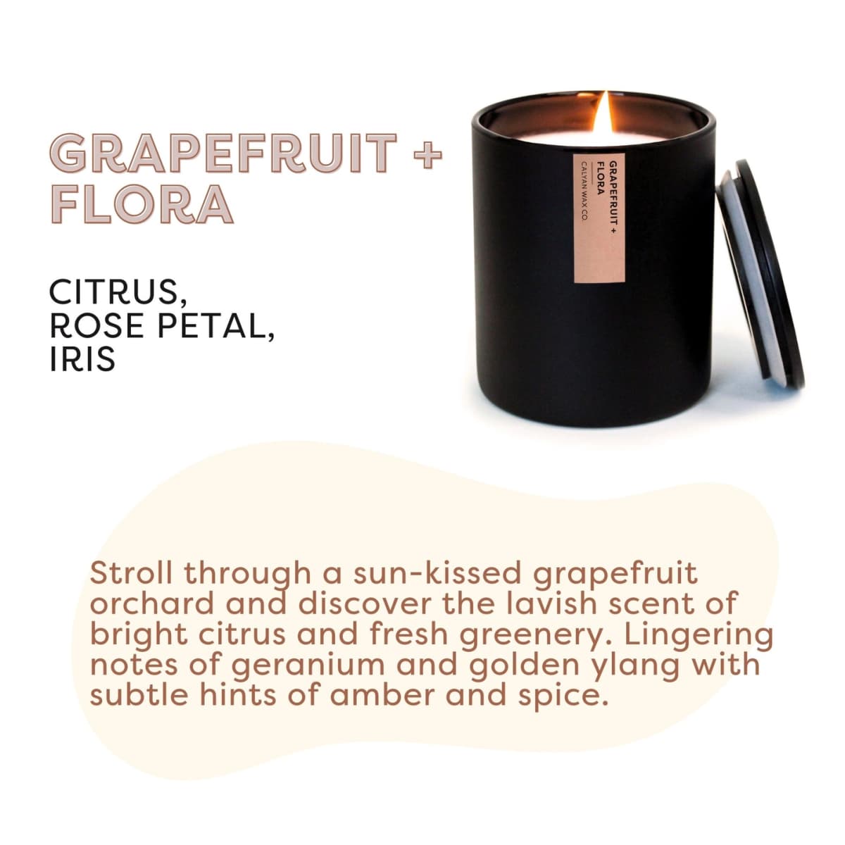 Grapefruit + Flora Matte Black Tumbler Soy Candle
