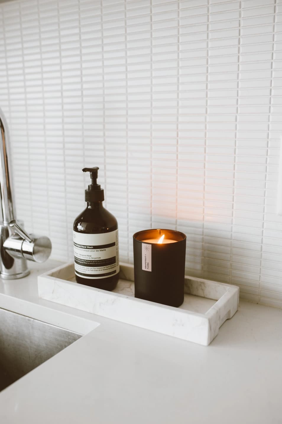 Grapefruit + Flora Matte Black Tumbler Soy Candle