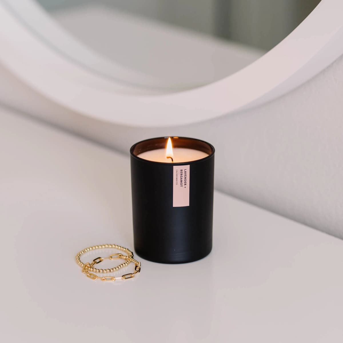 Lavender + Bergamot Matte Black Tumbler Soy Candle