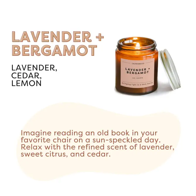 Lavender + Bergamot Mini Amber Jar Soy Candle