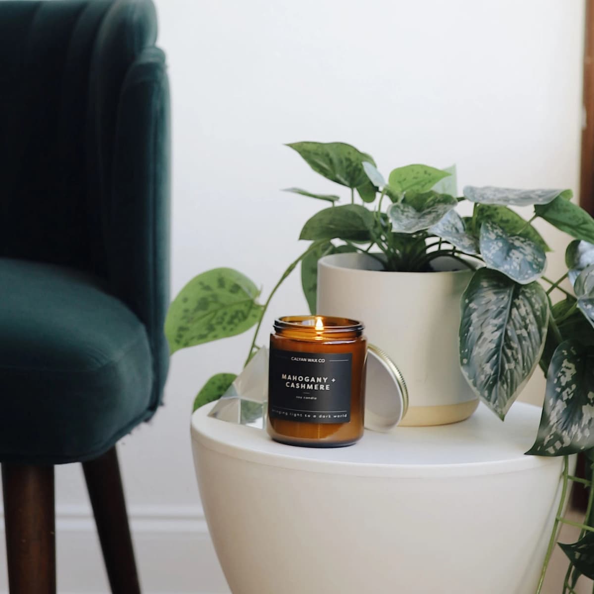 Mahogany + Cashmere Amber Jar Soy Candle