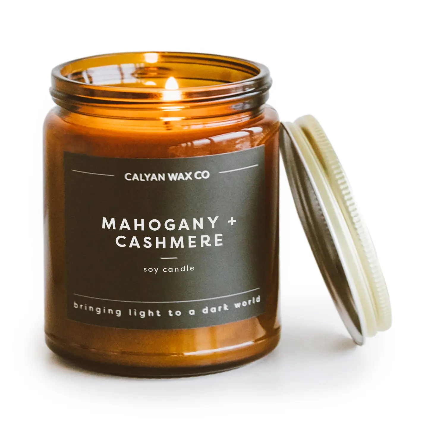 Mahogany + Cashmere Amber Jar Soy Candle