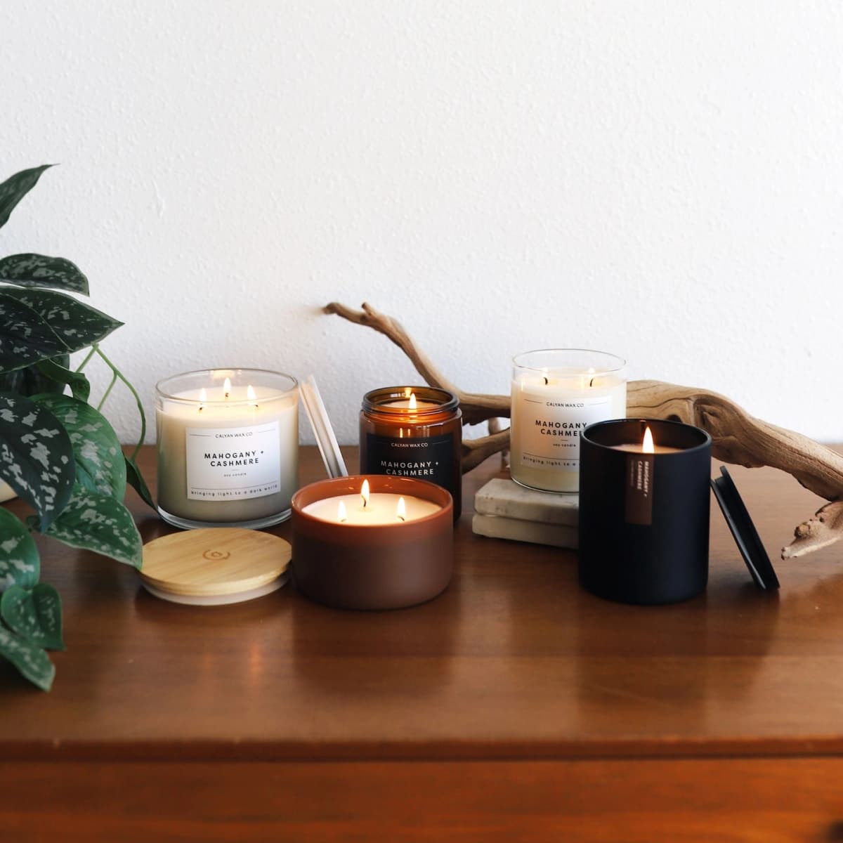 Calyan Wax Co. Mahogany + Cashmere Soy Candle