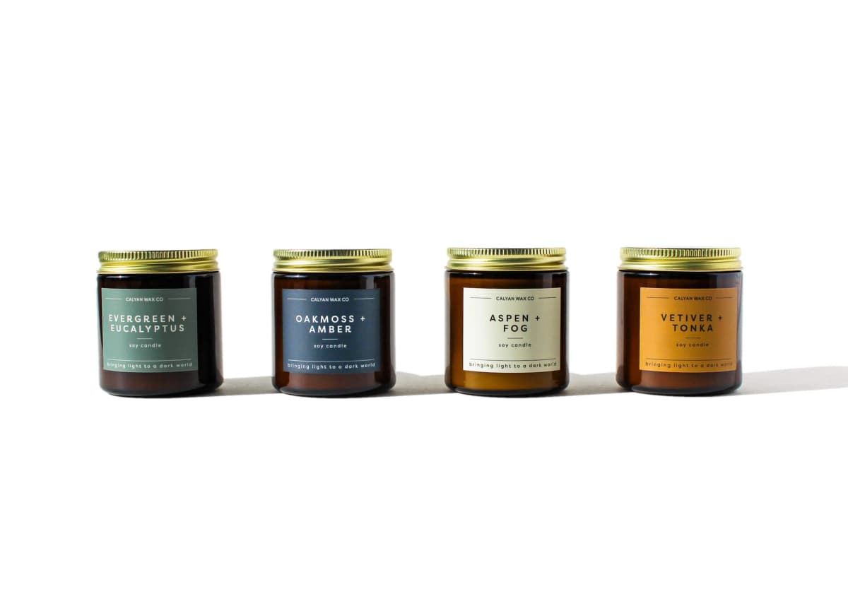 Calyan Wax Co. Mini Amber Jar Soy Candles