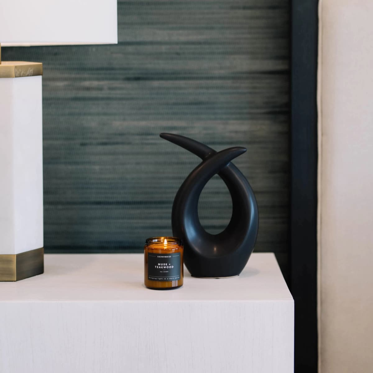 Musk + Teakwood Amber Jar Soy Candle