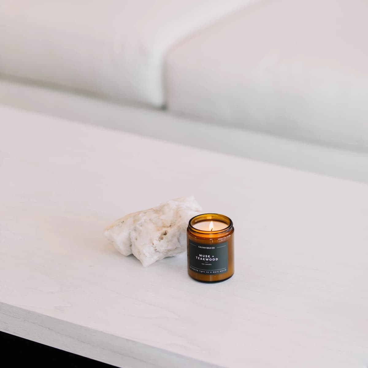 Musk + Teakwood Amber Jar Soy Candle