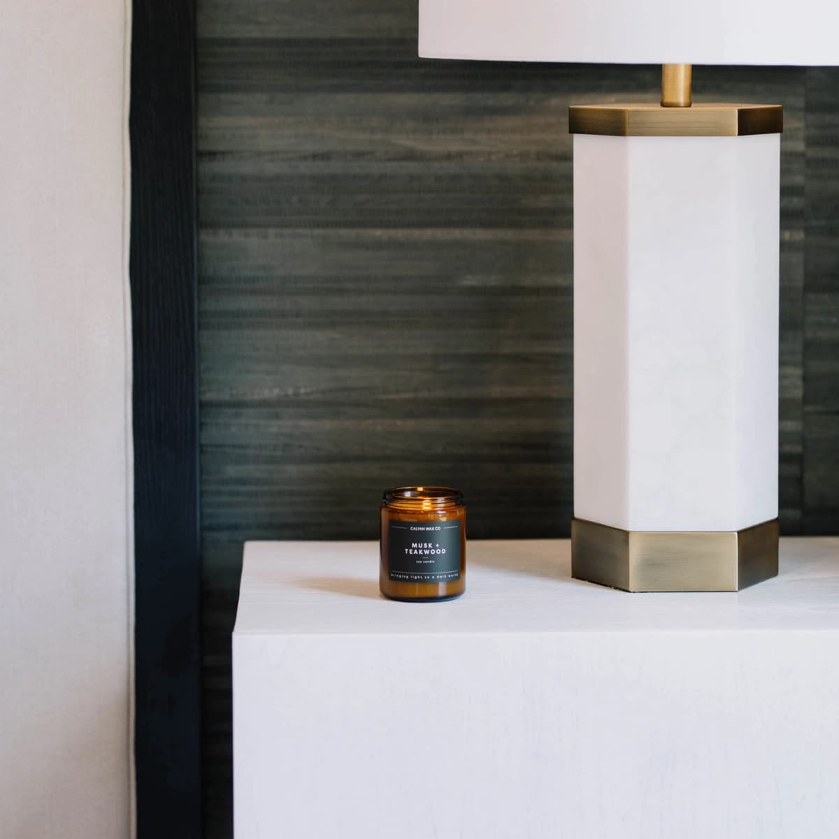 Musk + Teakwood Amber Jar Soy Candle