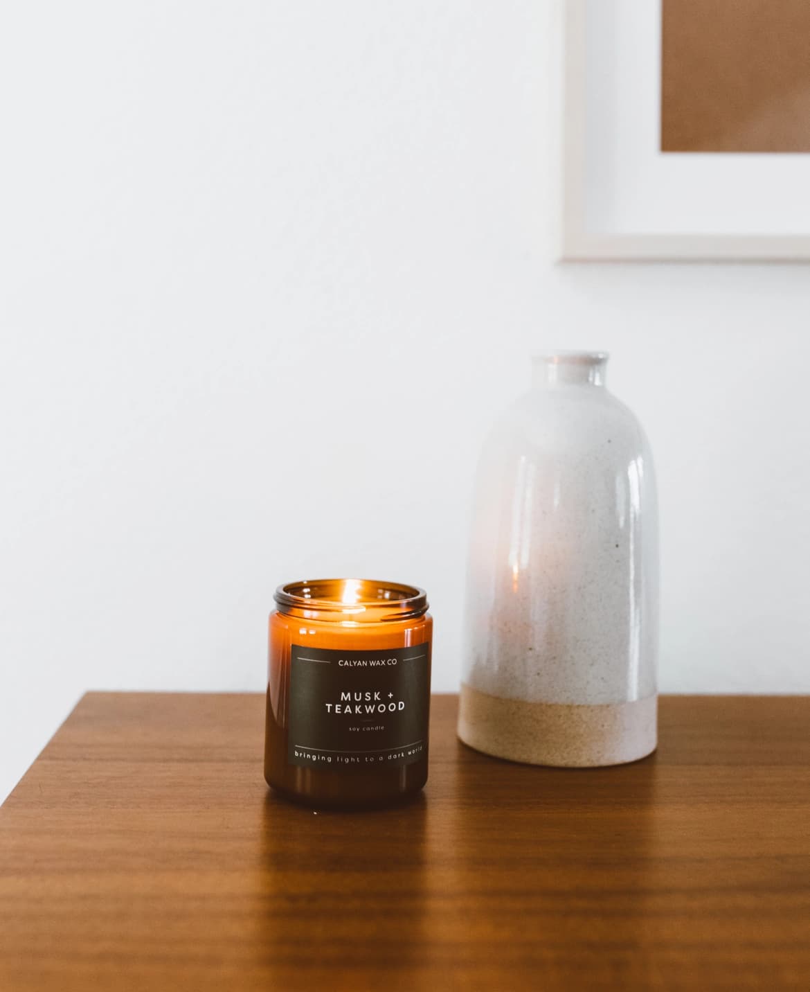 Musk + Teakwood Amber Jar Soy Candle