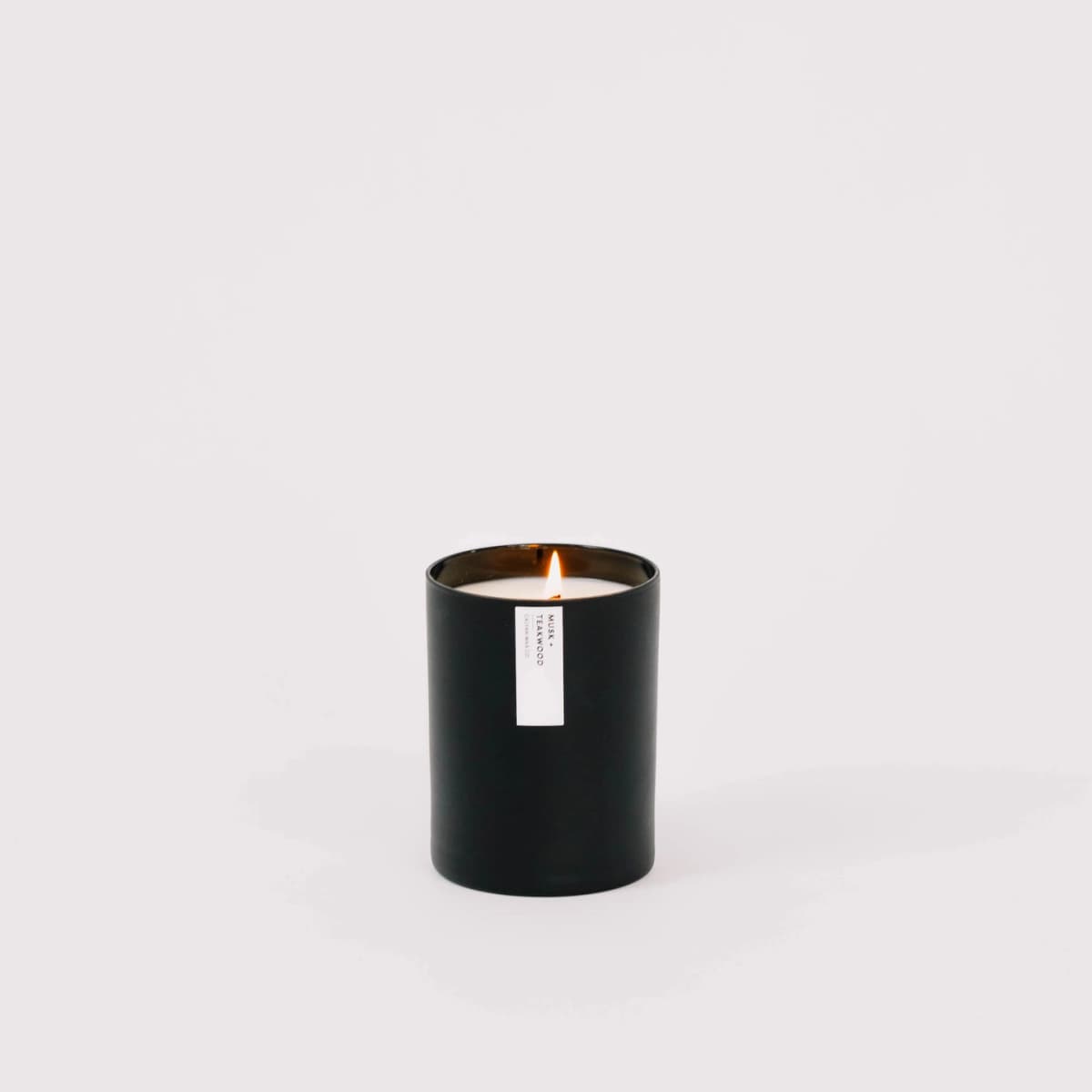 Musk + Teakwood Matte Black Tumbler Soy Candle