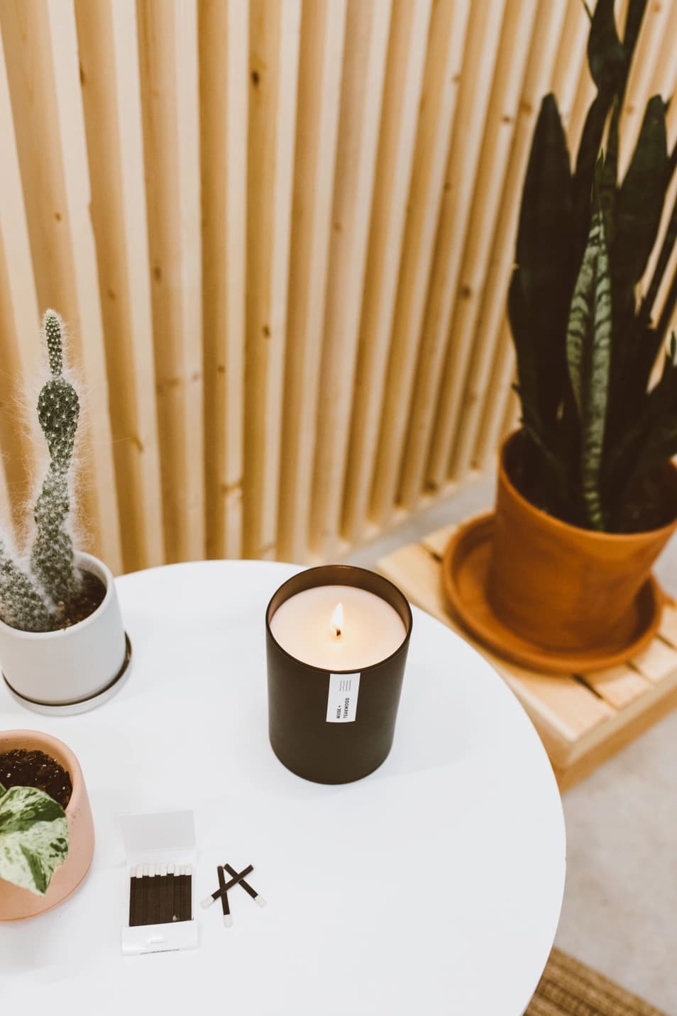 Musk + Teakwood Matte Black Tumbler Soy Candle