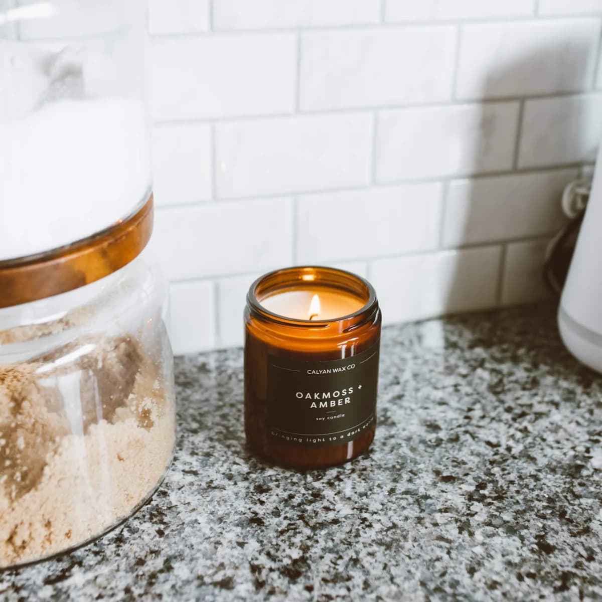 Oakmoss + Amber Amber Jar Soy Candle