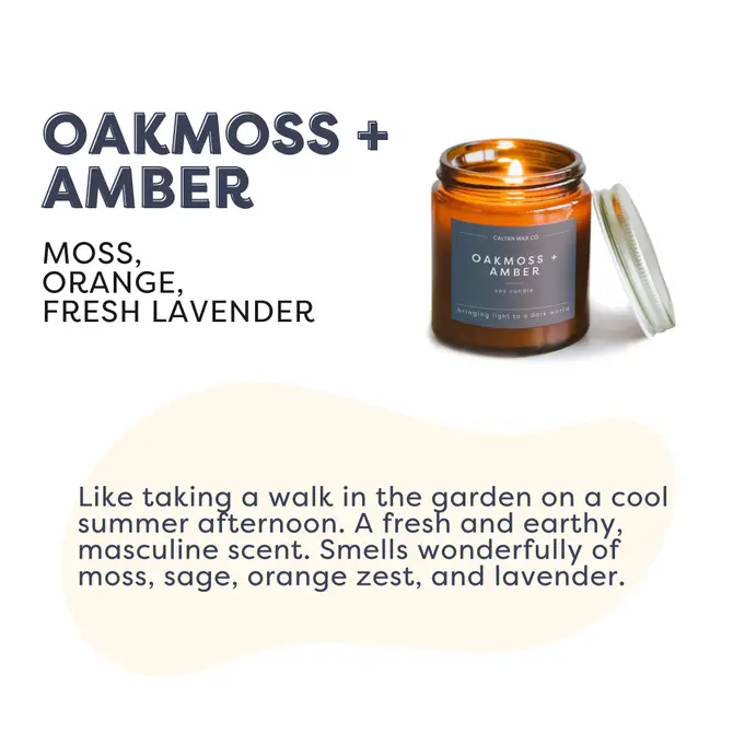 Oakmoss + Amber Mini Amber Jar Soy Candle