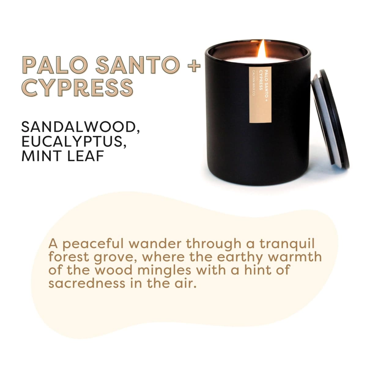 Palo Santo + Cypress Matte Black Tumbler Soy Candle