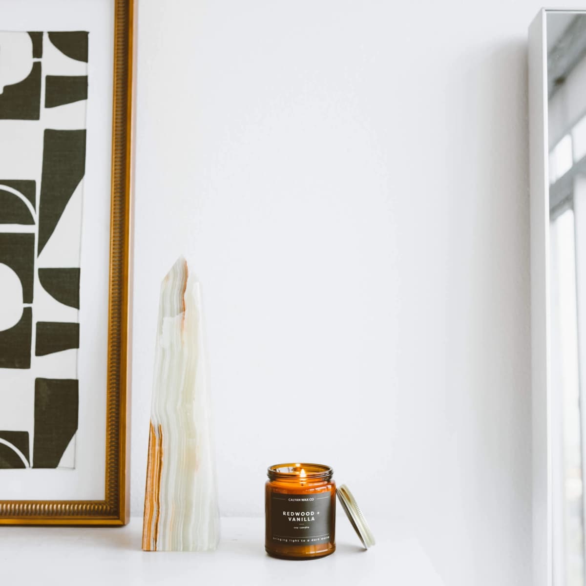 Redwood + Vanilla Amber Jar Soy Candle