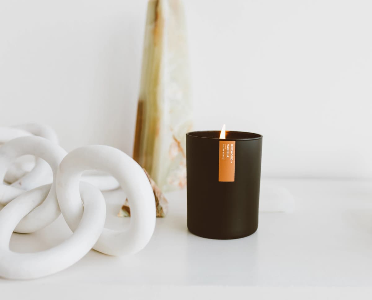 Redwood + Vanilla Matte Black Tumbler Soy Candle