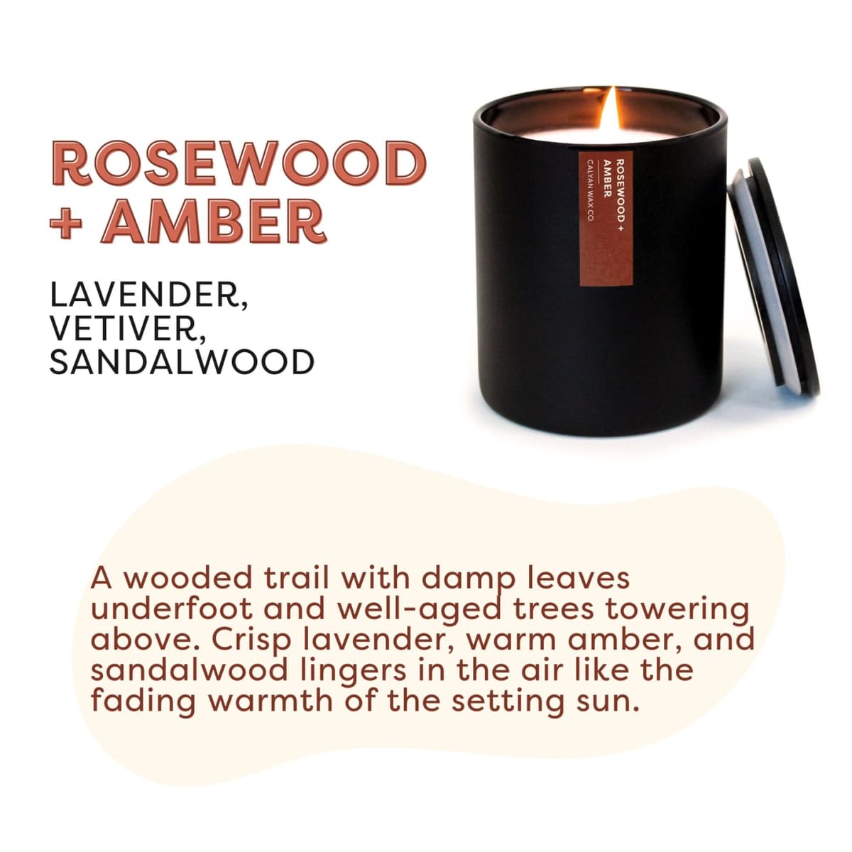 Rosewood + Amber Matte Black Tumbler Soy Candle