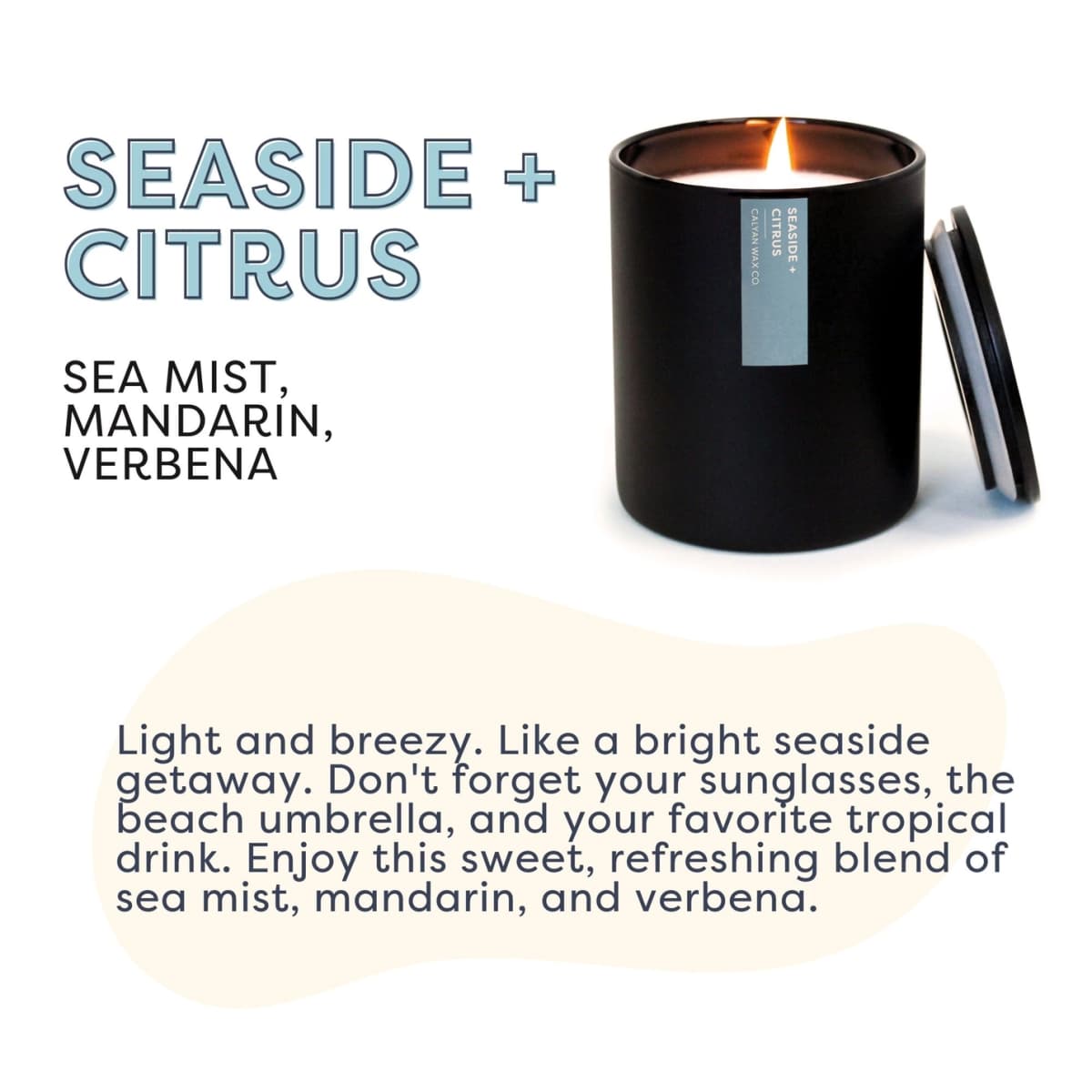 Seaside + Citrus Matte Black Tumbler Soy Candle