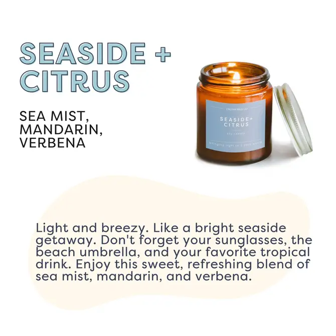 Seaside + Citrus Mini Amber Jar Soy Candle