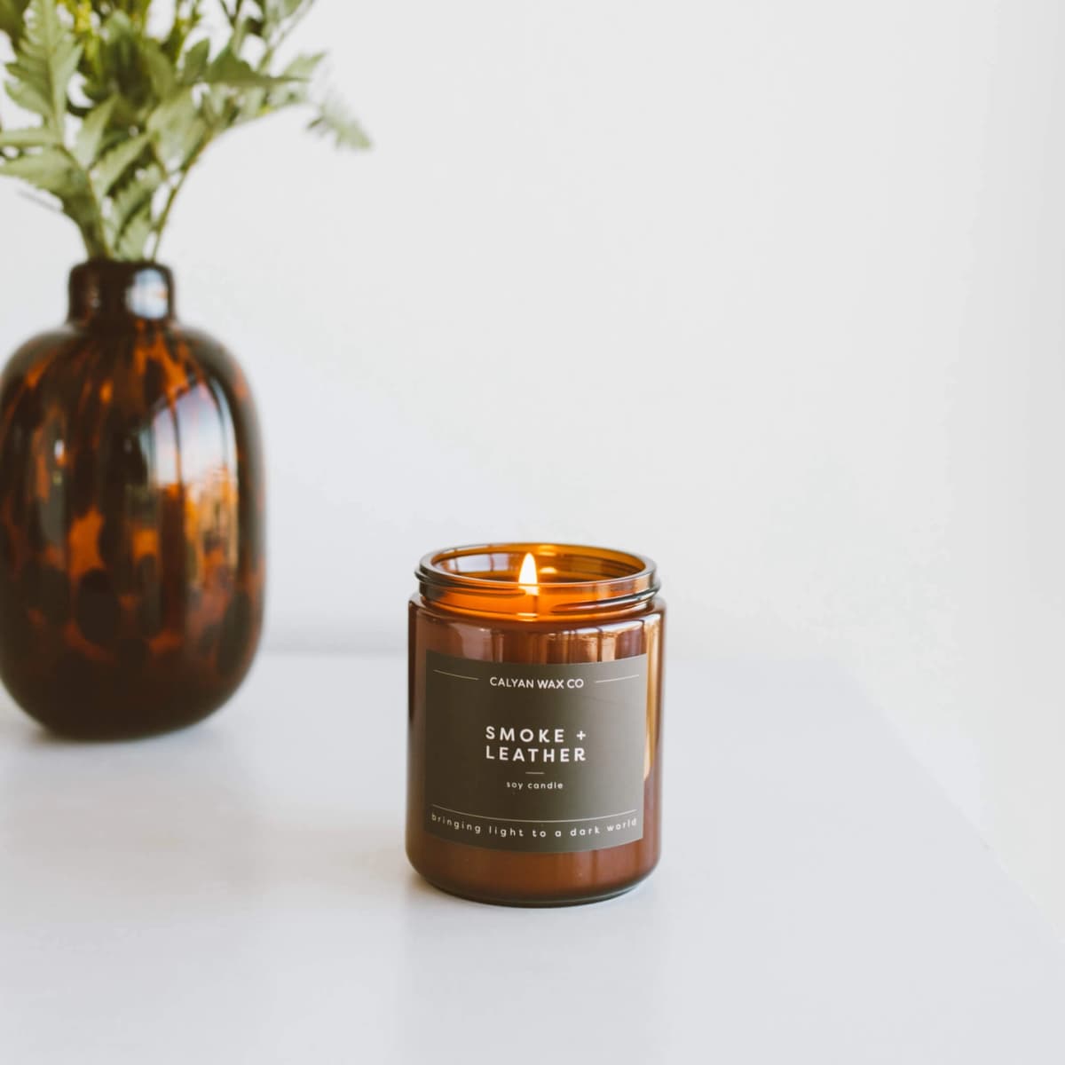 Smoke + Leather Amber Jar Soy Candle