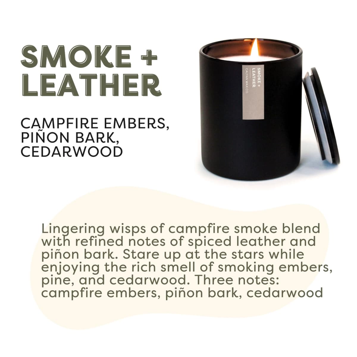 Smoke + Leather Matte Black Tumbler Soy Candle