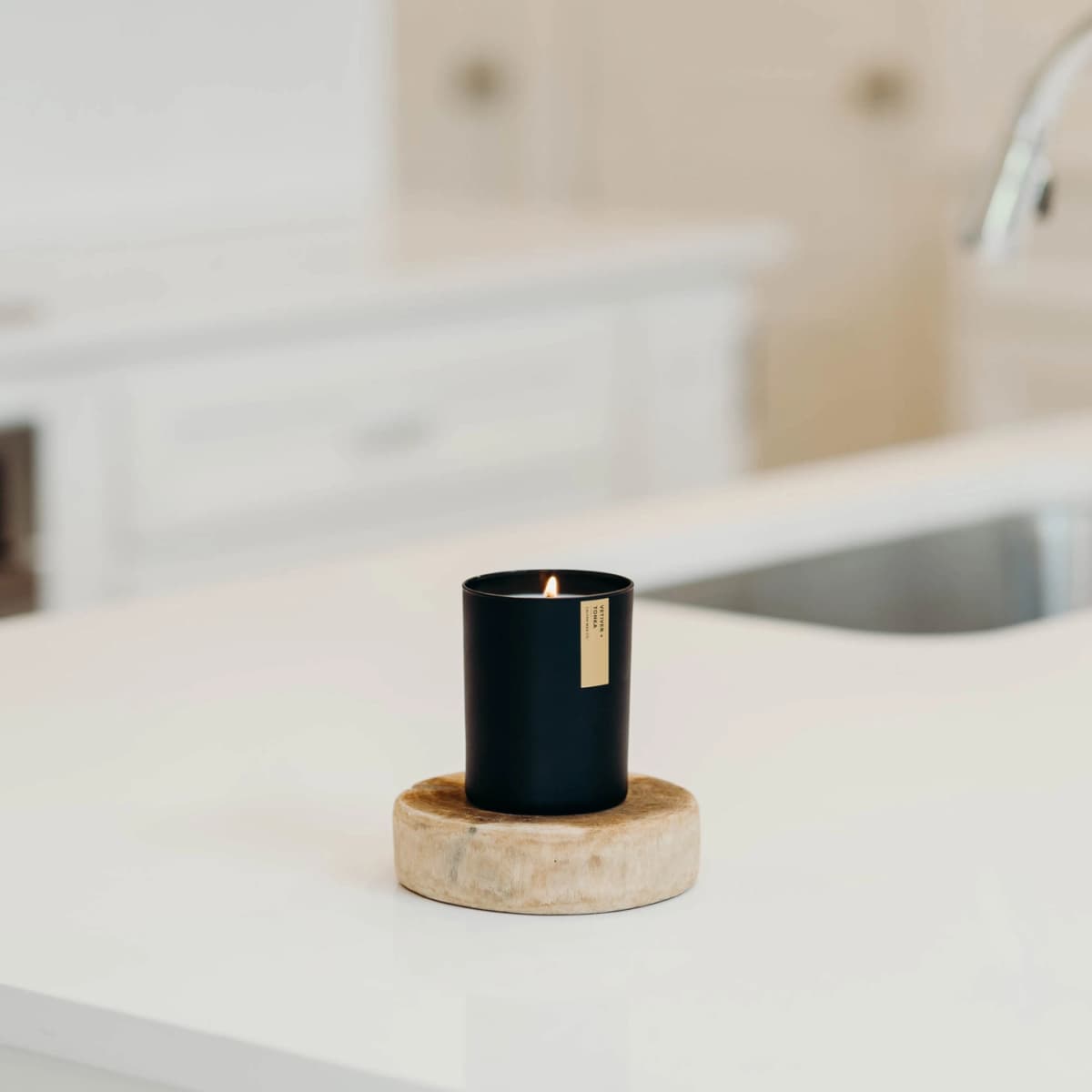 Vetiver + Tonka Matte Black Tumbler Soy Candle