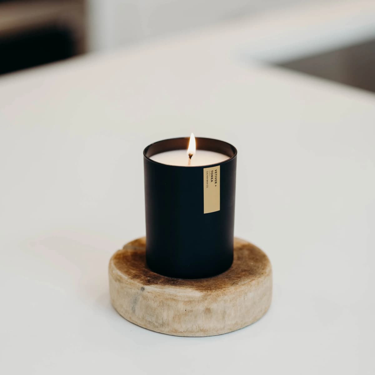 Vetiver + Tonka Matte Black Tumbler Soy Candle