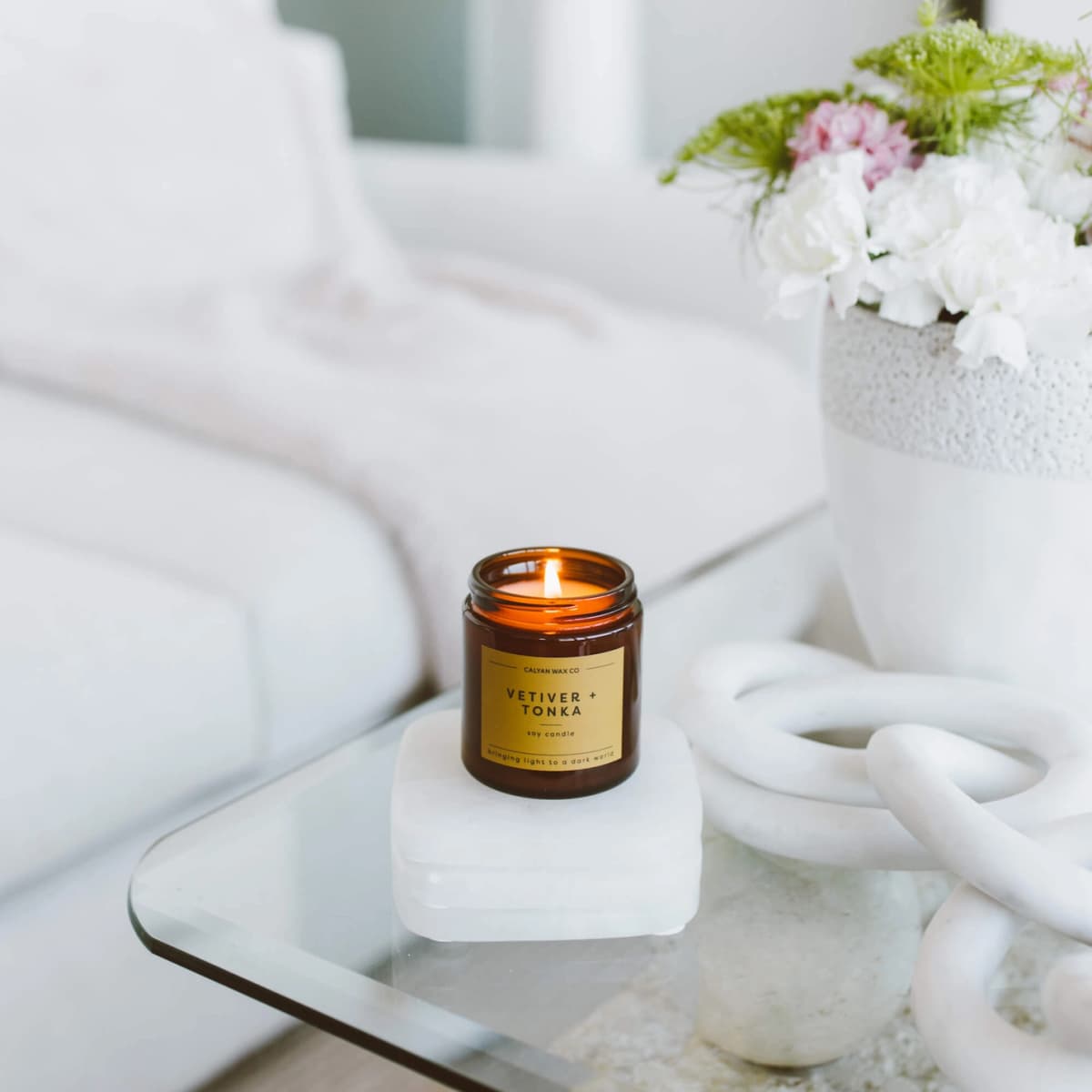 Vetiver + Tonka Mini Amber Jar Soy Candle
