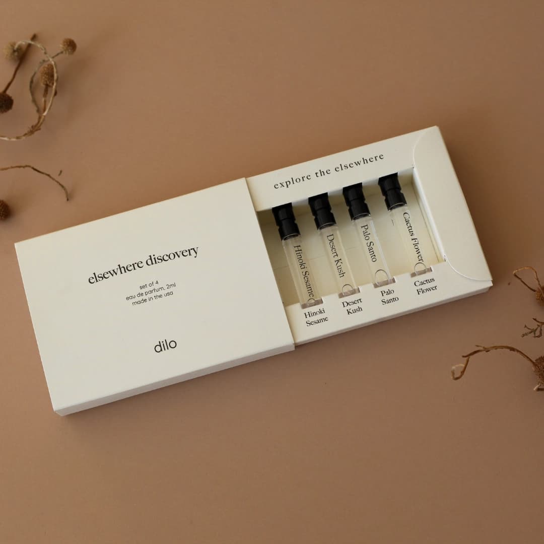 Dilo Elsewhere Discovery Set with four perfume samples