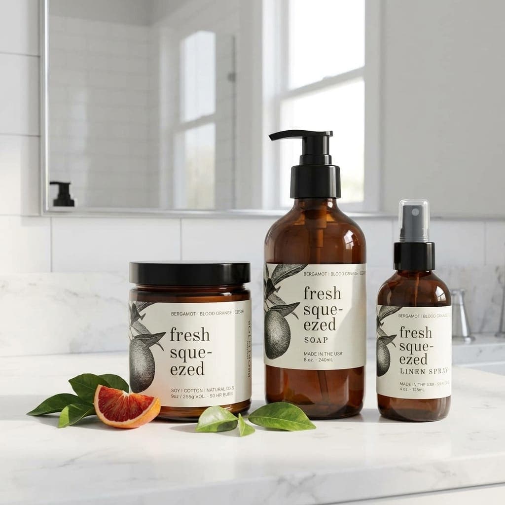 Fresh Squeezed Bathroom Set with Spray