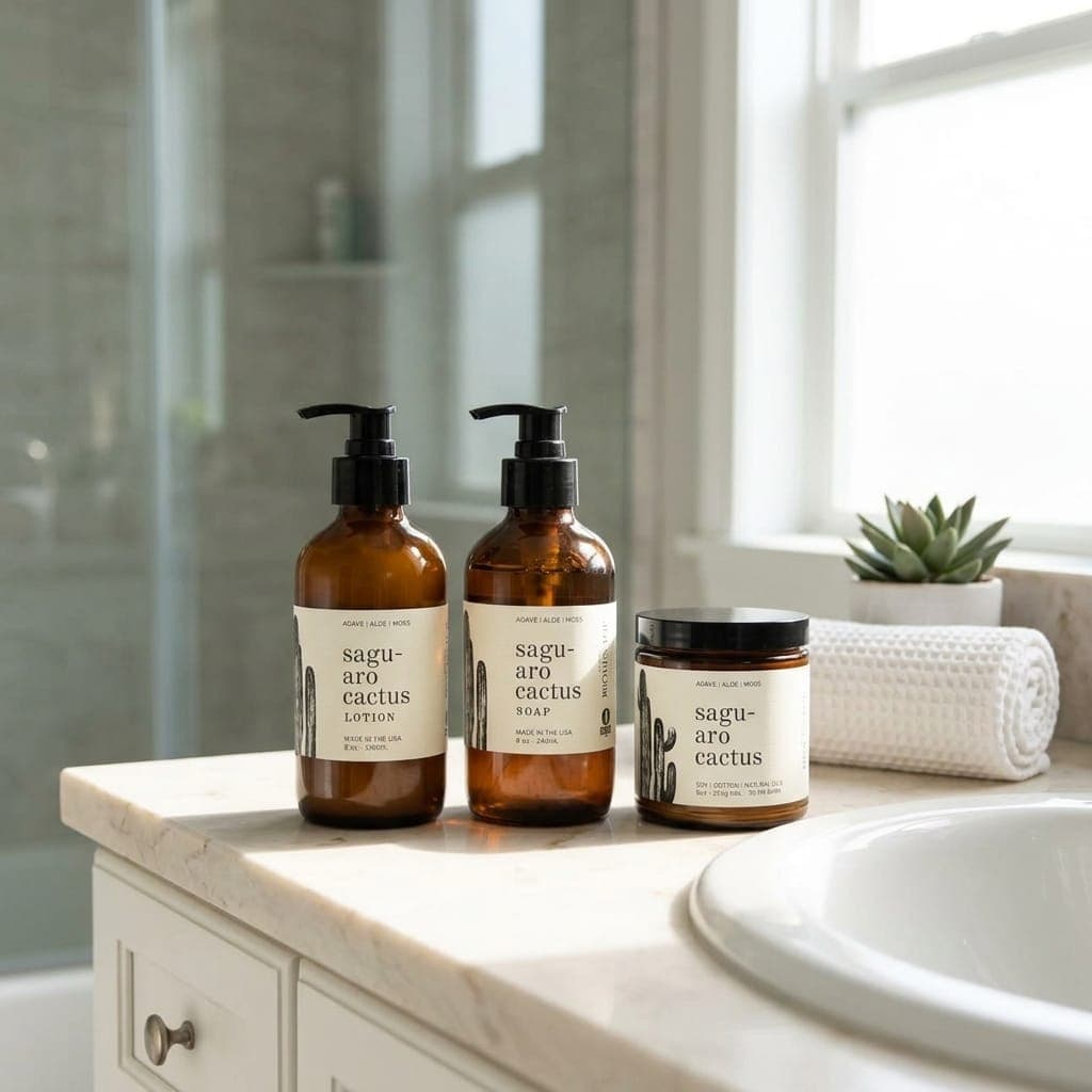 Saguaro Cactus Bathroom Set with Lotion