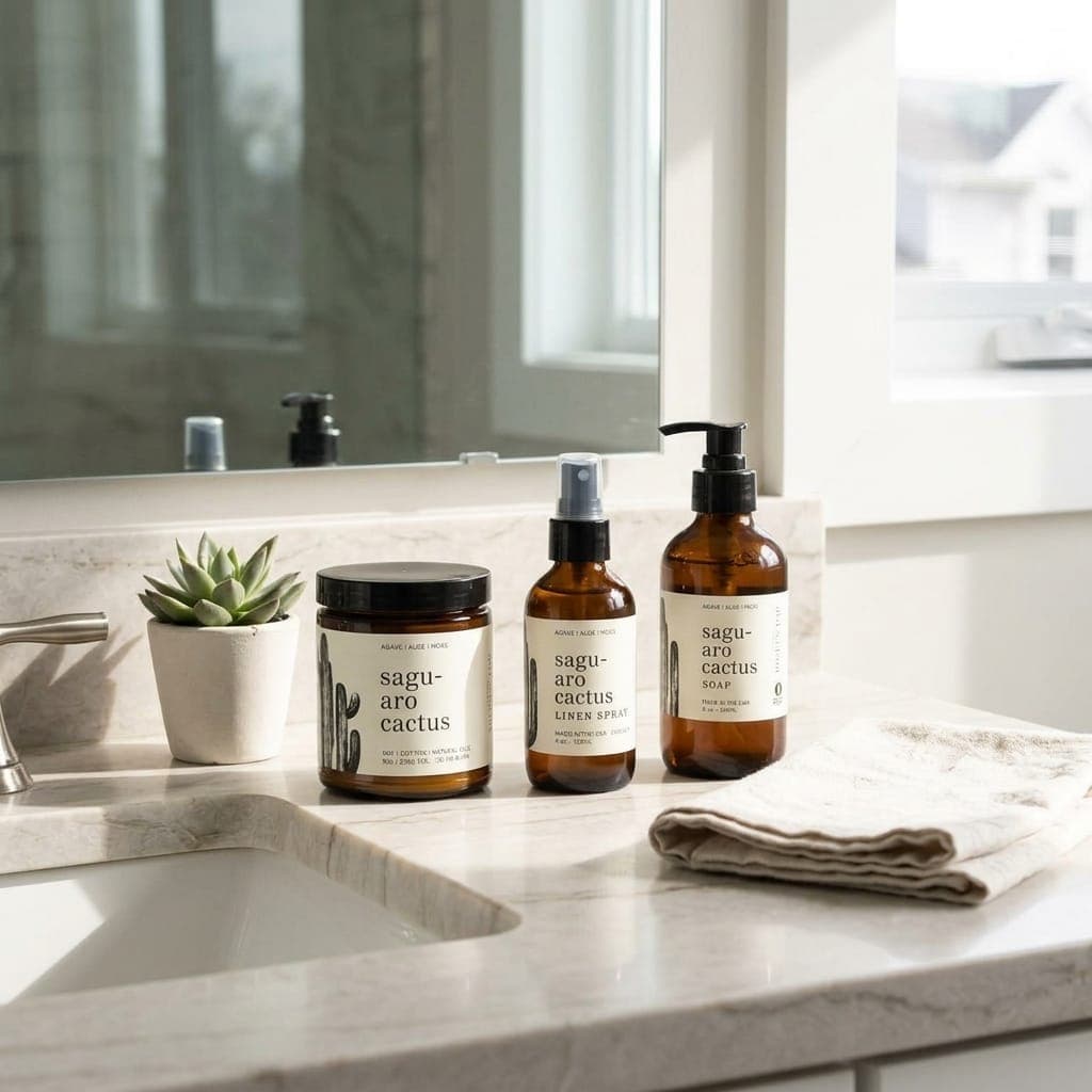 Saguaro Cactus Bathroom Set with Spray